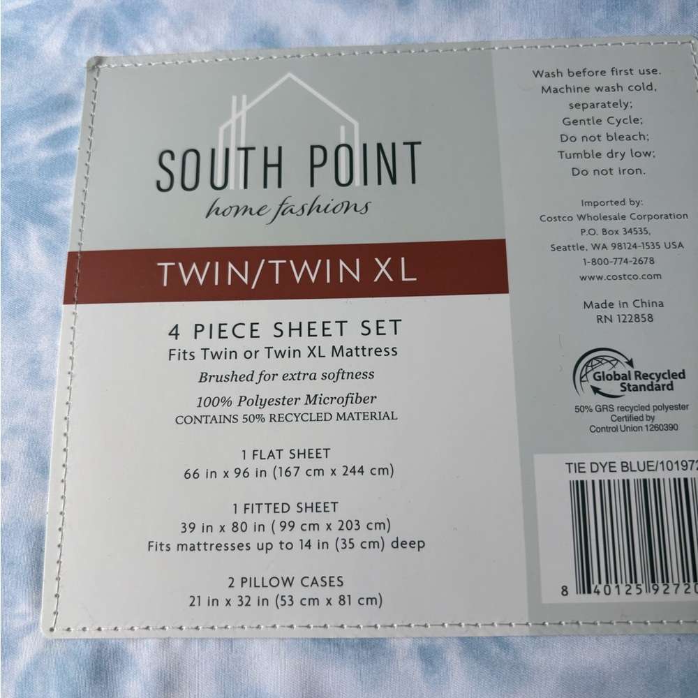 South Point Home Fashions Blue Twin/Twin XL Mattress Cover - Picture 7 of 8